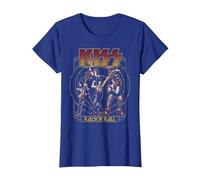 Kiss - El Cielo está en Llamas Camiseta, Mujer, Azul Real, XL