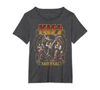 Kiss - El Cielo está en Llamas Camiseta, Mujer Tallas Grandes, Jaspeado Oscuro, 4XL Grande