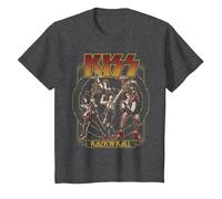 Kiss - El Cielo está en Llamas Camiseta, Niños, Jaspeado Oscuro, 12 años