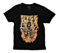 KISS End of The Road Tour - Camiseta con logotipo naranja, Negro, XXL
