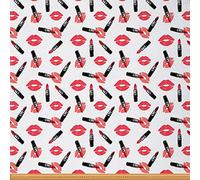 Kiss Fabric by The Yard, tela de labios rojos femeninos, tela de impresión de lápiz labial, tela de maquillaje sexy para la boca, tela de bricolaje para interiores y exteriores, 1 yarda, (92 x 150 cm