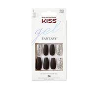 Kiss Gel Fantasy Collection 24 unidades negro/brillante longitud larga