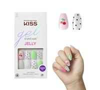 KISS Gel Fantasy Press-On Nails Pegamento para uas incluido 'Jelly Baby' Multicolor claro Tamao corto Forma de atad Incluye 28 uas 2g Pegamen