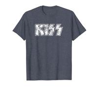 Kiss Hard Rock Music Band Vintage Logo by Rock Off Camiseta, Hombre, Azul Jaspeado, 4XL