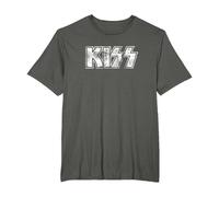 Kiss Hard Rock Music Band Vintage Logo by Rock Off Camiseta, Hombre Tallas Grandes, Asfalto, 6X Alto