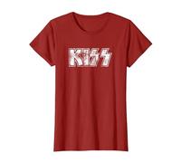 Kiss Hard Rock Music Band Vintage Logo by Rock Off Camiseta, Mujer, Arándano, XS