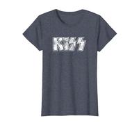 Kiss Hard Rock Music Band Vintage Logo by Rock Off Camiseta, Mujer, Azul Jaspeado, XXL