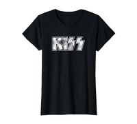 Kiss Hard Rock Music Band Vintage Logo by Rock Off Camiseta, Mujer, Negro, 3XL