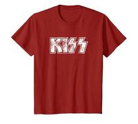 Kiss Hard Rock Music Band Vintage Logo by Rock Off Camiseta, Niños, Arándano, 4 años
