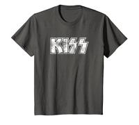 Kiss Hard Rock Music Band Vintage Logo by Rock Off Camiseta, Niños, Asfalto, 4 años