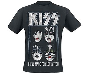Kiss I Was Made For Lovin' You Hombre Camiseta Negro 100% algodón Regular