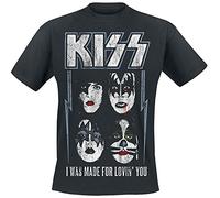Kiss I Was Made For Lovin' You Hombre Camiseta Negro M 100% algodón Regular