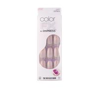 Kiss Impress Color FX No Glue Mani 30 PCS Presione en las uas Medium Falsa Nailas Metlicas Cromo y Cat Eye Peel & Presion