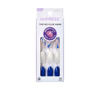 KISS imPRESS Diseo de uas a presin Mani Press On sin pegamento 'Free Soul' Blanco Tamao mediano Forma de almendra Incluye 30 almohadillas de