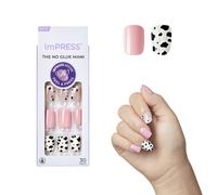 KISS imPRESS Diseo de uas a presin Mani Press On sin pegamento 'One Chance' Rosa claro Tamao corto Forma escuadrada Incluye 30 almohadillas d