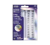 KISS imPRESS Falsies - Pestañas autoadhesivas de larga duración, duración prolongada de 5 días, 24 grupos de pestañas naturales (5, 6, 8, 10, 12 y 14 mm), aplicador antiadherente preciso