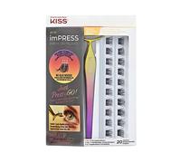 KISS imPRESS - Kit de pestañas postizas a presión, natural, negro, no necesita pegamento, sin complicaciones, banda invisible, natural, 24 horas, sin daños, sin residuos pegajosos, hermoso, rápido y