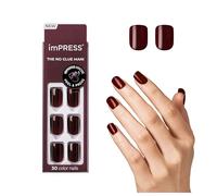 KISS imPRESS - Manicura a presión de color, kit de uñas de gel, tecnología PureFit, longitud corta, "I'm Not a Cinna", color sólido sin pulido, incluye almohadilla de preparación, mini lima, palito de