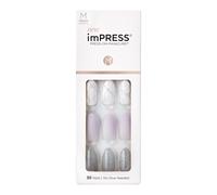 KISS imPRESS Manicura sin pegamento Diseo de uas a presin Climb Up' Gris Tamao mediano Forma de almendra Incluye 30 almohadillas de preparaci