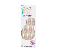 KISS imPRESS Manicura sin pegamento para uas a presin Color FX 'Connection' Blanco claro Tamao corto Forma escuadrada Incluye 30 almohadillas