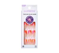 Kiss Impress No Glue Mani 30 PCS Presione en las uas Diseo de atad mediano Cao rojo y rosa estampado de flores simples Peel y presione fcil