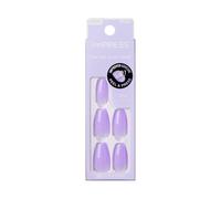 Kiss Impress No Glue Mani 30 PCS Presione en las uas Diseo de atad mediano Nail Solid Purple Lavender Peel y presione Fcil Aplicar herramient