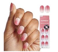 KISS imPRESS Press On - Uñas adhesivas para uñas postizas (30 unidades, forma ovalada corta), color rosa