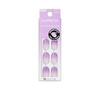 KISS imPRESS Take A Chance - Uñas postizas (30 unidades, forma ovalada corta), color morado