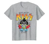 Kiss - In The Lines Camiseta, Niños, Gris Jaspeado, 10 años