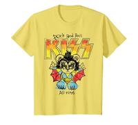 Kiss - In The Lines Camiseta, Niños, Limón, 8 años