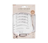 KISS Lash Atelier - Kit de extensiones de pestañas naturales preposicionadas, 46 racimos de pestañas y 36 pestañas individuales, duran hasta 7 días