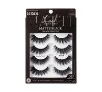 Kiss Lash Couture 3D Matte Fanse Pestaas mate Matte '14 mm incluye 4 pares de pestaas lentes de contacto amigables para aplicar pestaas de tiras r
