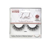 KISS Lash Couture Naked Drama Collection - 1 par de pestañas postizas, gasa, pestañas postizas completas y esponjosas de visón sintético con banda flexible acolchada que incluye pegamento para
