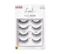 KISS Lash Couture - Paquete múltiple de pestañas postizas de visón sintético, banda de pestañas sin nudos, reutilizable, apta para lentes de contacto, fácil de usar, estilo de pestañas postizas