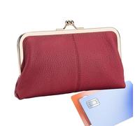 Kiss Lock Coin Purse, Coin Purse Wallet, Clasp Coin Purse, Large Capacity Wallet, Stylish PU Leather Holder with Clasp Closure For Storing Credit Cards, Cash, and