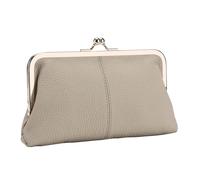 Kiss Lock Coin Purse, Coin Purse Wallet, PU Leather coin Purse, Large Capacity Coin Holder, PU Leather Kiss Lock Moneda Purse Large Capacity Coin Purse for Crédit Cards and Cash, Gris, Se référer au