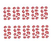 Kiss Mark Tattoos temporales 10 hojas impermeables Tatuajes de besos duraderos Tatuaje de agua Tatto de labio rojo para la cara, tatuaje falso del cuerpo para el Día de San Valentín
