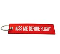 Kiss Me antes de vuelo etiqueta para equipaje/Llavero/alta calidad, RED (Rojo) - AVM-KISS-RED