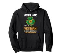 Kiss Me I Am A Veteran Funny Shamrock St Patricks Day Sudadera con Capucha