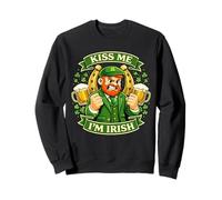Kiss Me I’m Irish Funny Leprechaun Beer St. Patrick’s Day Sudadera