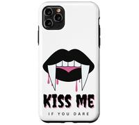 Kiss Me If You Dare Halloween Vampire Fangs Carcasa para iPhone 11 Pro MAX