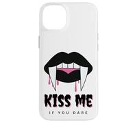 Kiss Me If You Dare Halloween Vampire Fangs Carcasa para iPhone 14 Plus
