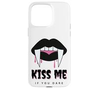 Kiss Me If You Dare Halloween Vampire Fangs Carcasa para iPhone 15 Pro MAX