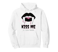Kiss Me If You Dare Halloween Vampire Fangs Sudadera con Capucha