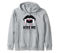 Kiss Me If You Dare Halloween Vampire Fangs Sudadera con Capucha