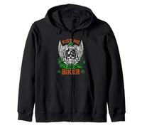 Kiss Me I'm A Biker Skull Lucky Shamrock St Patricks Day Sudadera con Capucha
