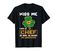 Kiss Me I'm A Chef with Shamrock St Patricks Day Camiseta