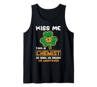 Kiss Me I'm A Chemist with Shamrock St Patricks Day Camiseta sin Mangas