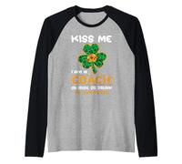 Kiss Me I'm A Coach with Shamrock St Patricks Day Camiseta Manga Raglan