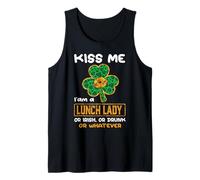 Kiss Me I'm A Lunch Lady with Shamrock St Patricks Day Camiseta sin Mangas